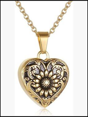 Heart Urn Necklace For Ashes Keepsake Memorial Stainless Steel Screw Top Pendant